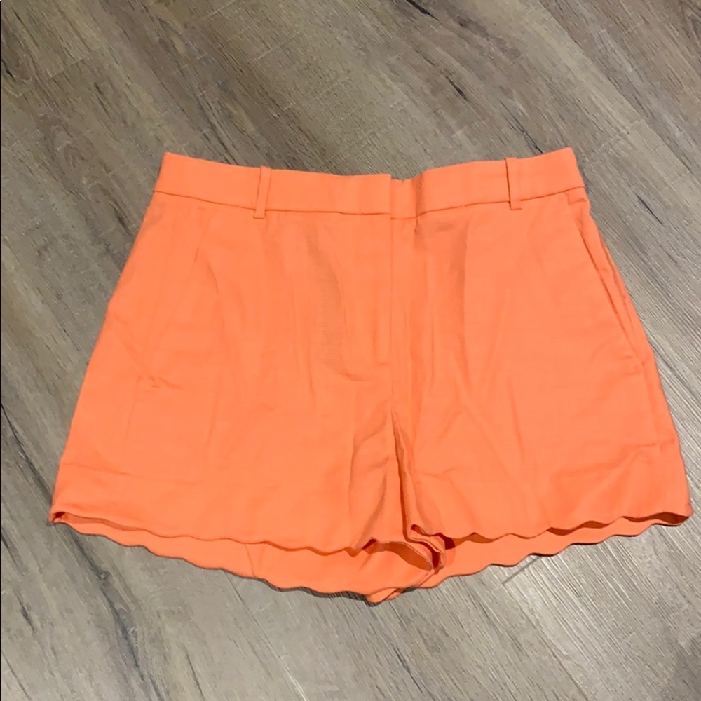 Scalloped coral shorts from JCrew